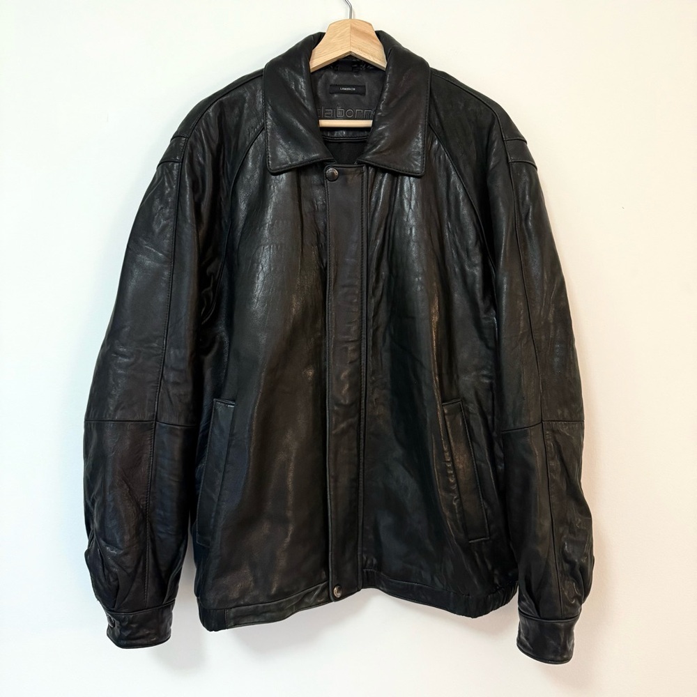 VTG Claiborne Lambskin Full Zip Soft Black Leather Jacket